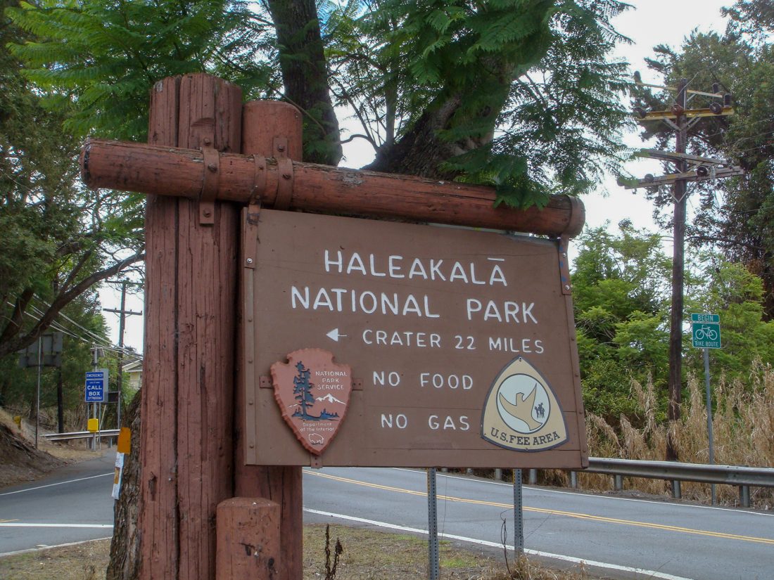 Haleakala national park sign